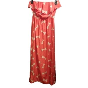 Peach Love California Strapless Maxi Dress Small